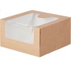 Короб  180х180х100 мм для транспортировки с окном картон крафт