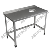 Стол для сбора отходов  с бортом  оцинк сталь  отв 250 справа    1200х600х870