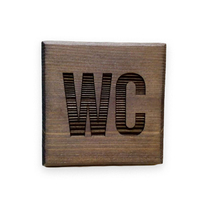 Табличка 10х10 см WC дерево цвет палисандр