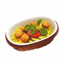 Форма для запекания 18х12 см, H3,5 см  с плетной подставкой фарфор  La Chef P.L. Proff Cuisine