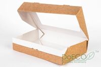 Коробка  ECO на вынос с окном 260х150х40 мм 1450 мл крафт OSQ