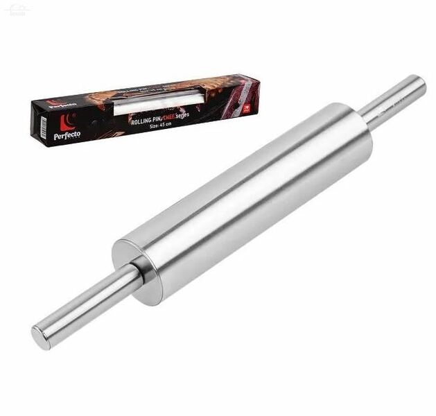 Скалка металлическая 25/45 см D6 см с вращающимися ручками нерж.сталь PERFECTO LINEA Скалка металлическая 25/45 см D6 см с вращающимися ручками нерж.сталь PERFECTO LINEA