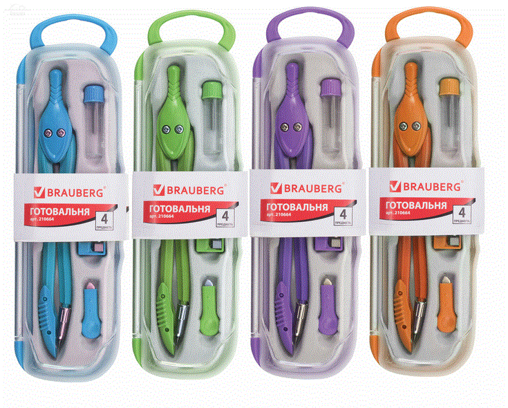Готовальня BRAUBERG "Modern", 4 предмета: циркуль 135 мм, точилка, отвёртка, грифель Готовальня BRAUBERG "Modern", 4 предмета: циркуль 135 мм, точилка, отвёртка, грифель