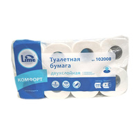 Бумага туалетная 2 слоя 8 рул/уп 20 м LIME