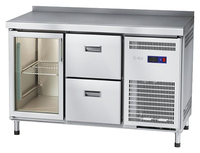 Стол морозильный Abat СХН-70-01 (2 ящика, дверь-стекло, борт)
