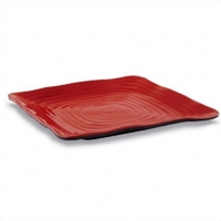 Тарелка квадратная 28х28 см Black Red
