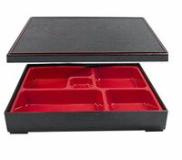 Бенто бокс 27х21х6 см 5 отделений  Black Red