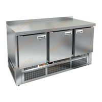 Стол холодильный 600 с бортом SNE 111/TN HICOLD  -2...+10°С   3 двери   нержавеющая сталь