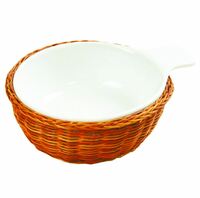 Форма для запекания  14 см см, H5,5 см  с плетной подставкой фарфор  La Chef P.L. Proff Cuisine