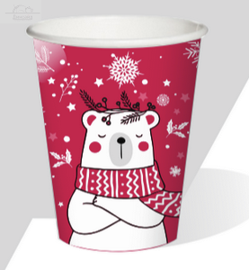 Стакан бумажный 250 мл D80 мм МИШКАкрасный Стакан бумажный 250 мл D80 мм МИШКАкрасный