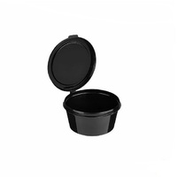 Соусник с крышкой 50 мл D60 мм H30 мм Бокспласт PP черный
