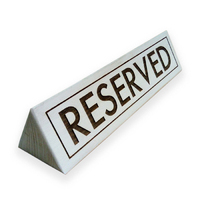 Табличка Reserved 22х4,5х4 см   бук белый в рамке