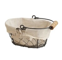 Корзина 17х12,5 см H8 см металлическая с хлопковой вставкой P.L. Proff Cuisine