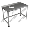 Стол для сбора отходов  с бортом  нерж сталь  отв 250 слева    1200х600х850