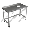 Стол для сбора отходов  с бортом  нерж сталь  отв 250 справа    1200х600х870