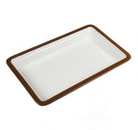 Гастроемкость фарфор GN 1/1 530х325х65мм белая с коричневым бортом  P.L. Proff Cuisine