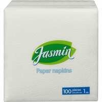 Салфетки 24х24 см 1 слой 100 шт/уп JASMIN  белый целлюлоза