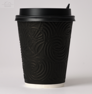Стакан бумажный 300 мл D90 мм Impresso Лабиринт Черный дизайн двухслойный Стакан бумажный 300 мл D90 мм Impresso Лабиринт Черный дизайн двухслойный