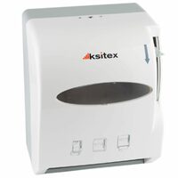 Диспенсер для рулонов с ручным обрезанием бумаги белый KSITEX