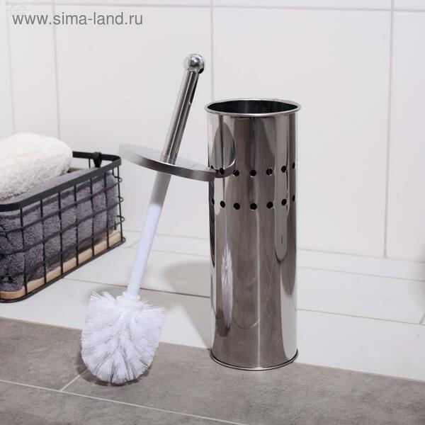 Ерш туалетный с подставкой, нержавеющая сталь, зеркальный Ерш туалетный с подставкой, нержавеющая сталь, зеркальный