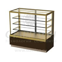 Витрина кондитерская KC70 VV 1,3-1 (ВХСв-1,3д Cube Люкс ТЕХНО) Carboma  0...+7°С Carboma  3 стеклянные полки  1,86 м2