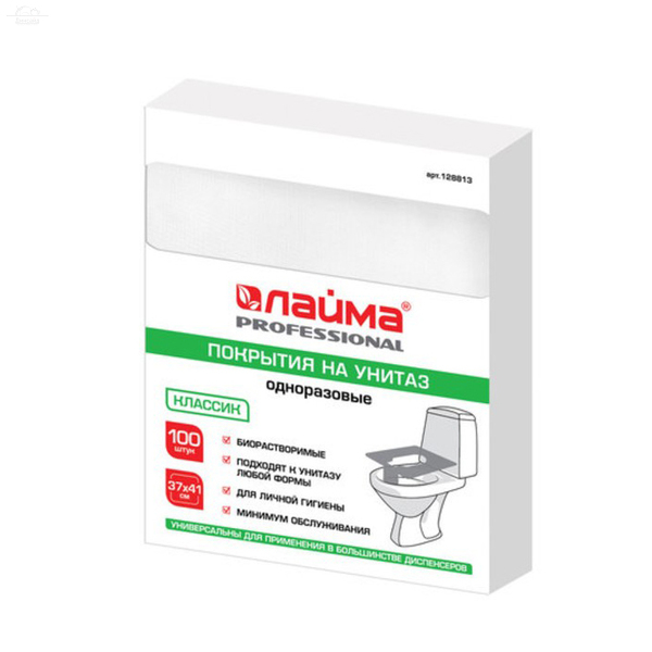 Индивидуальные покрытия на унитаз 1/4 сложение 100 шт/уп белый Индивидуальные покрытия на унитаз 1/4 сложение 100 шт/уп белый