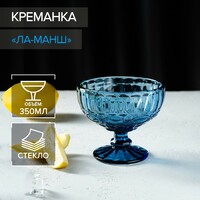 Креманка стеклянная Magistro «Ла-Манш», 350 мл, d=12 см, цвет синий