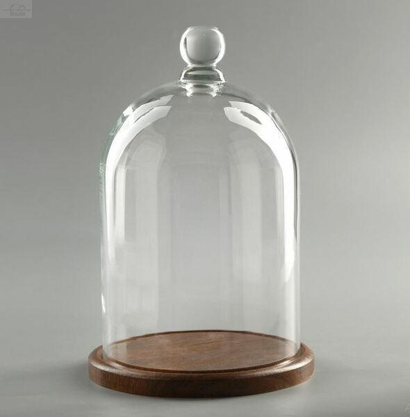 Крышка купол (клош) стеклян. на подставке 27х15 см Родрик коричневый Крышка купол (клош) стеклян. на подставке 27х15 см Родрик коричневый