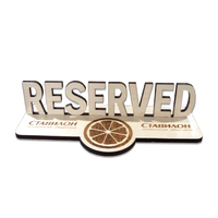 Табличка Reserved 22х7х5 см с логотипом  фанера лакированная