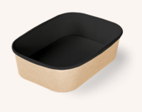 Контейнер CASE BOWL 190/171х135/116х51 мм 860 мл черный / крафт OSQ Контейнер CASE BOWL 190/171х135/116х51 мм 860 мл черный / крафт OSQ