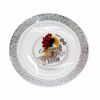Тарелка пластиковая D190 мм столовая 6 шт/упак белый с серебряной ажурной каймой Complement PS