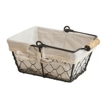 Корзина 17х12,5 см H8 см металлическая с хлопковой вставкой P.L. Proff Cuisine