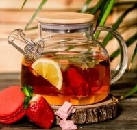 Чайник 500 мл  стекло  Бочонок ThermoGlass с бамбуковой крышкой
