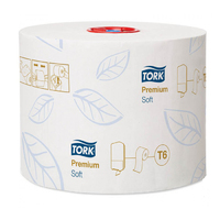 Бумага туалетная 2 слоя Midi 100 м Система Т6 белый с серым тиснением Tork
