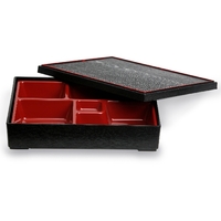 Бенто бокс 27х21х6 см 5 отделений  Black Red  04011501
