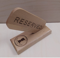 Табличка Reserved 15х6 см H14 см вертикальная, с логотипом "Кофейная тема" (на основании)  бук