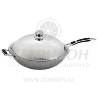 Сковорода WOK с крышкой  WIND36AL  36 см  Аксессуар для плиты WOK INDOKOR