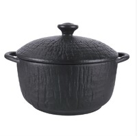 Бульонная чашка 600 мл с ручками, крышкой Black Raw Wood P.L. Proff Cuisine