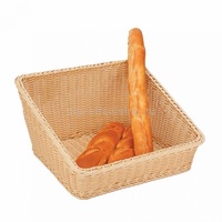 Корзина 40х30 см H 12/20 см со скошенным бортом  бежевая полиротанг MGprof