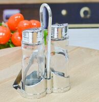 Набор для специй 2 предмета (соль, перец)     стекло, нерж.сталь 100431
