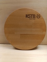 Доска разделочная круглая 300х20 мм с логотипом "KSTB" бук