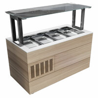 Салат-бар Охлаждаемый АСБХ-ПСЗ-О41 Astropit 4 GN 1/1 Цезарь Акация  полка по центру, LED подсветка  тумба закрытая, белый камень