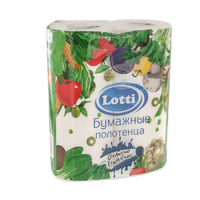 Полотенца бумажные 2 слоя 2 рул/уп  LOTTI белый  Унипак Сервис