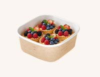 Контейнер SMART BOWL 145/124x145/124x51 мм 690 мл крафт / белый OSQ Контейнер SMART BOWL 145/124x145/124x51 мм 690 мл крафт / белый OSQ