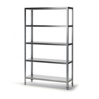 Стеллаж с полками  5 полок  нержавеющая сталь  уголок нержавеющая сталь    800х400х2000
