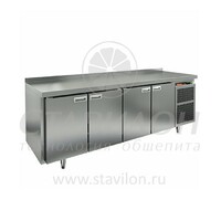 Стол морозильный 600 с бортом SN 1111/BT HICOLD  -10…-18°С   4 двери  нержавеющая сталь