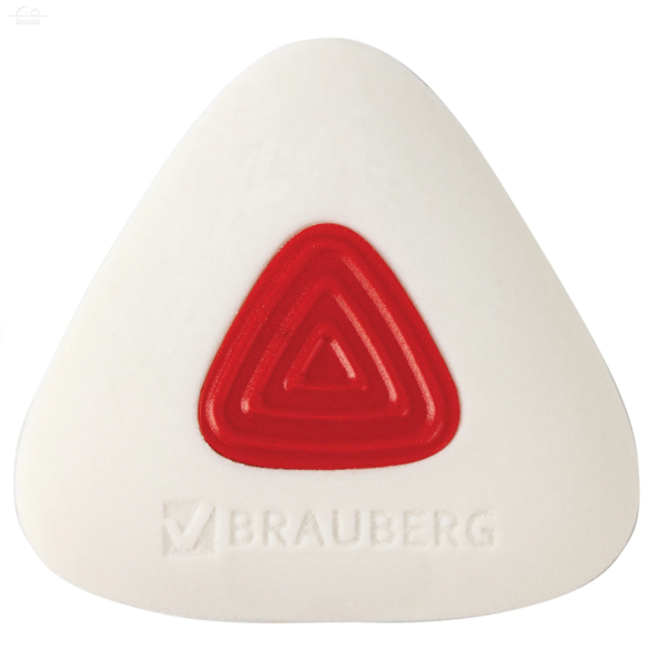 Ластик BRAUBERG "Trios PRO", 36х36х9 мм, белый, треугольный, красный пластиковый держатель Ластик BRAUBERG "Trios PRO", 36х36х9 мм, белый, треугольный, красный пластиковый держатель