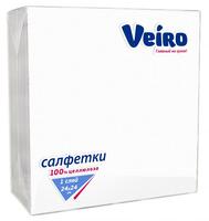 Салфетки 24х24 см 1 слой 100 шт/уп   белый целлюлоза VEIRO