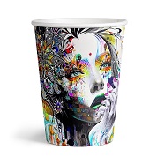 Стакан бумажный 300-350 мл D90 мм COLORFUL LIFE однослойный крышка Протэк хорошо/Атлас хуже