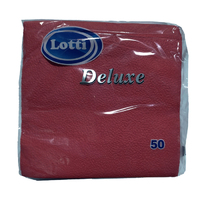 Салфетки 24х24 см 1 слой 50 шт/уп  DELUXE бордовый  Унипак Сервис